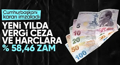 2024 yılı vergi ve cezalardaki zam oranı yüzde 58,46 oldu