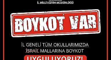 Karaman İl Milli Eğitim Müdürlüğü'nden İsrail Mallarını Boykot Kararı