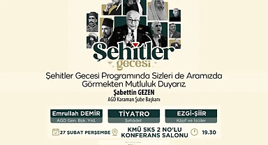 AGD'den Şehitler Gecesi Programı