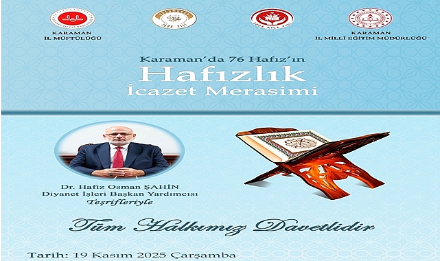 Karaman’da Hafızlık Emekleri İcazetle Taçlanıyor: 76 Hafız İçin Büyük Gün