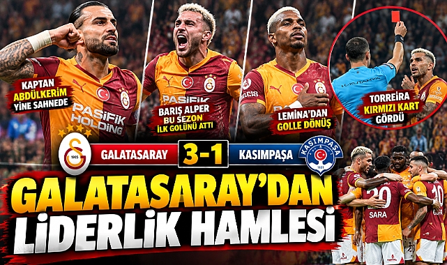 Galatasaray’dan Kasımpaşa’ya 3-1’lik Darbe! Sarı-Kırmızılılar Liderliğe Yükseldi