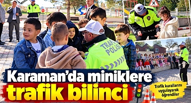 Karaman’da Minik Öğrencilere Uygulamalı Trafik Eğitimi
